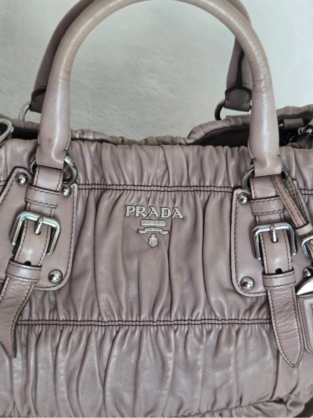 Prada Nappa Gaufre Leather Shoulder Bag - Picture 9 of 12